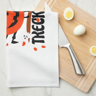 Treck Trat Pumpkin Smiling Tea Towel