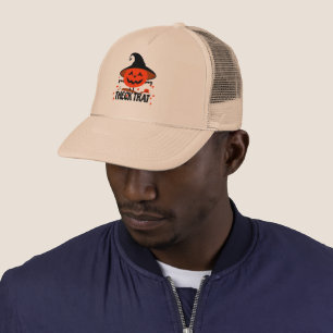 Treck Trat Pumpkin Smiling Trucker Hat