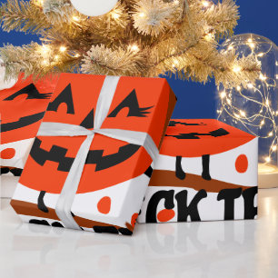 Treck Trat Pumpkin Smiling Wrapping Paper