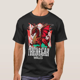Tredegar Wales Welsh Flag Y Ddraig Goch Dragon T-Shirt