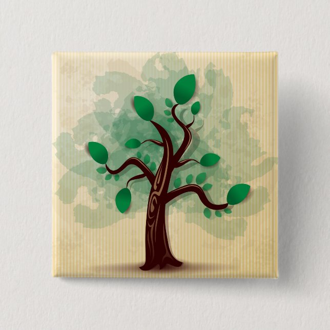 Tree 15 Cm Square Badge (Front)