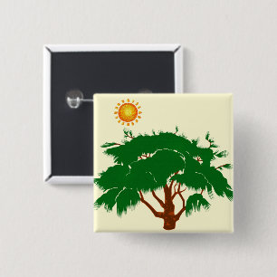Tree 15 Cm Square Badge
