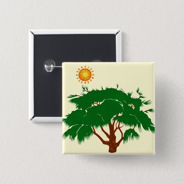 Tree 15 Cm Square Badge (Front & Back)