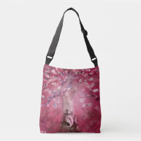 Tree Abstract Art Pink White Leaves Brown