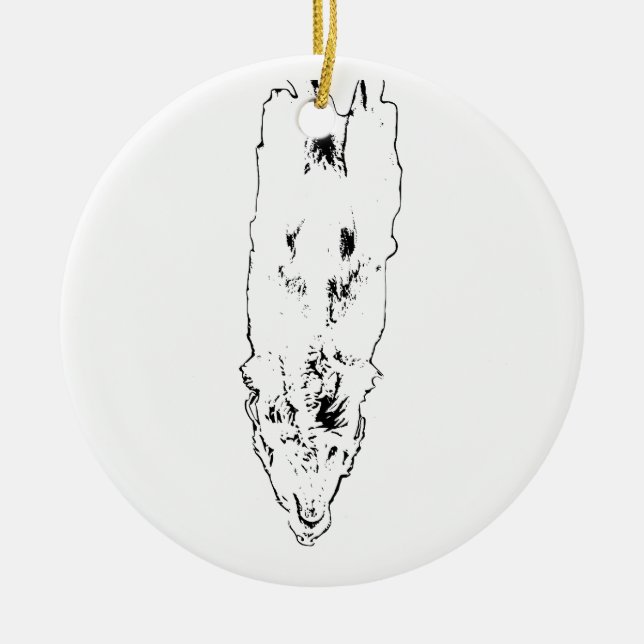 Tree accent: golden in lines ceramic tree decoration (Front)