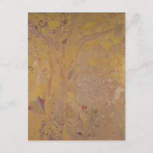 Tree Against a Yellow Background, 1901 Postcard