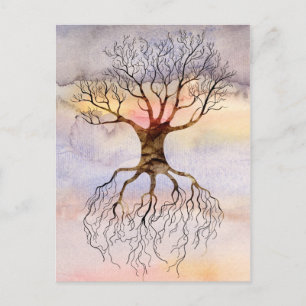 Tree Against The Sky Postcard