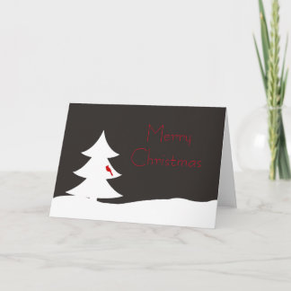 Tree and Cardinal Holiday Card