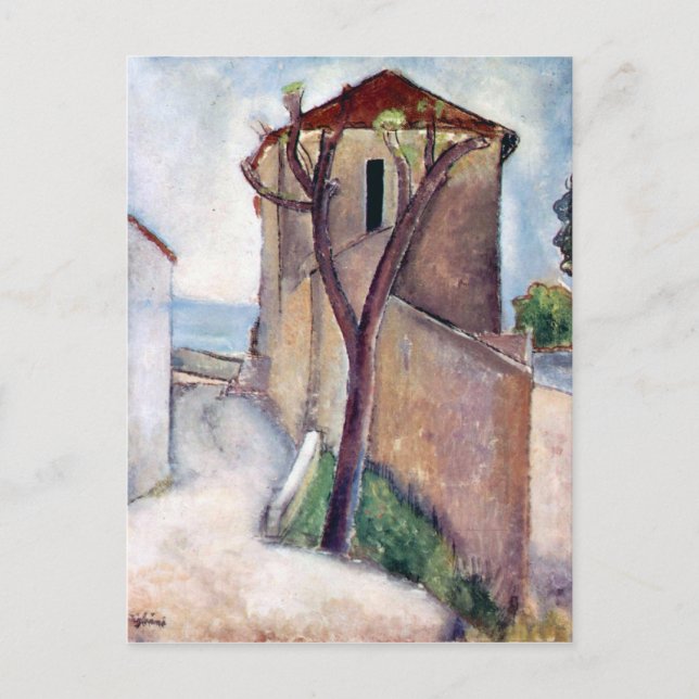 Tree and House by Amedeo Modigliani Postcard (Front)