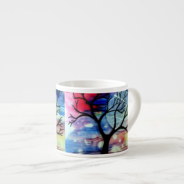 Tree and Ink Transparent Layers Espresso Cup (Front Right)