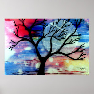 Tree and Ink Transparent Layers Poster