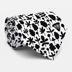 Tree and Leaf shape Pattern 051017 - Black Tie