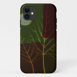 Tree and Moon Colourful Disco Lights iPhone 11 Case