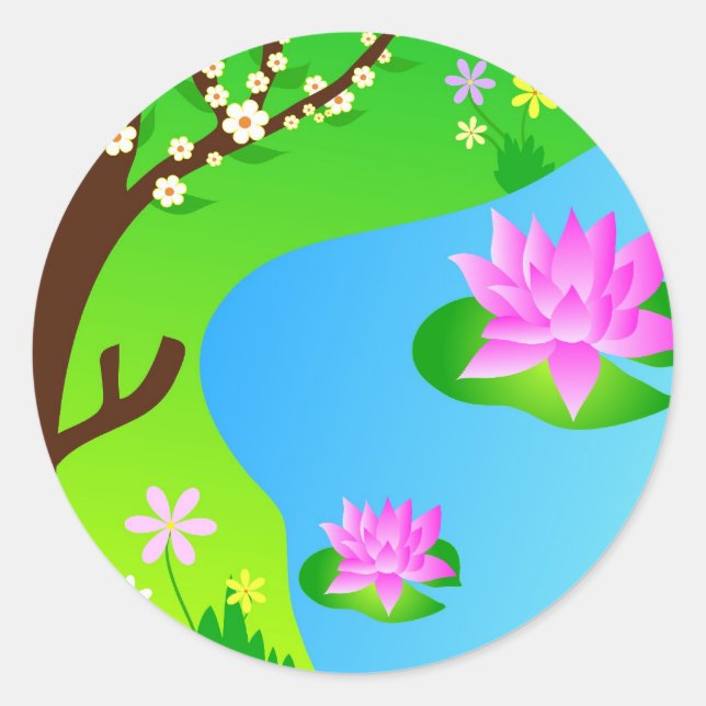 Tree and pond - Sticker (Front)