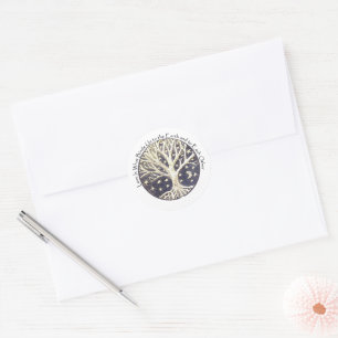 Tree and roots classic round sticker