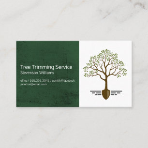 Tree and Shovel Logo   Landscaping Business Card