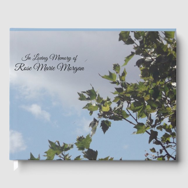 Tree and Sky Personalised Memorial Guest Book (Front)
