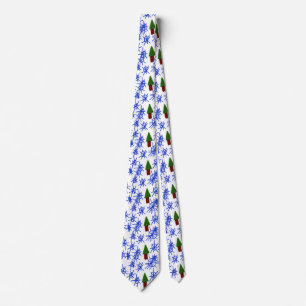 Tree and Snow Drawing Tie