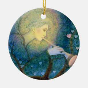 Tree Angel Musical Hearts Love Christmas Ornamnet Ceramic Tree Decoration