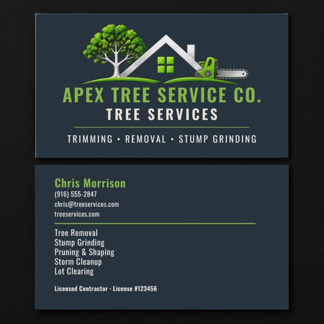 Tree Arborist Professional Services Business Card (Creator Uploaded)