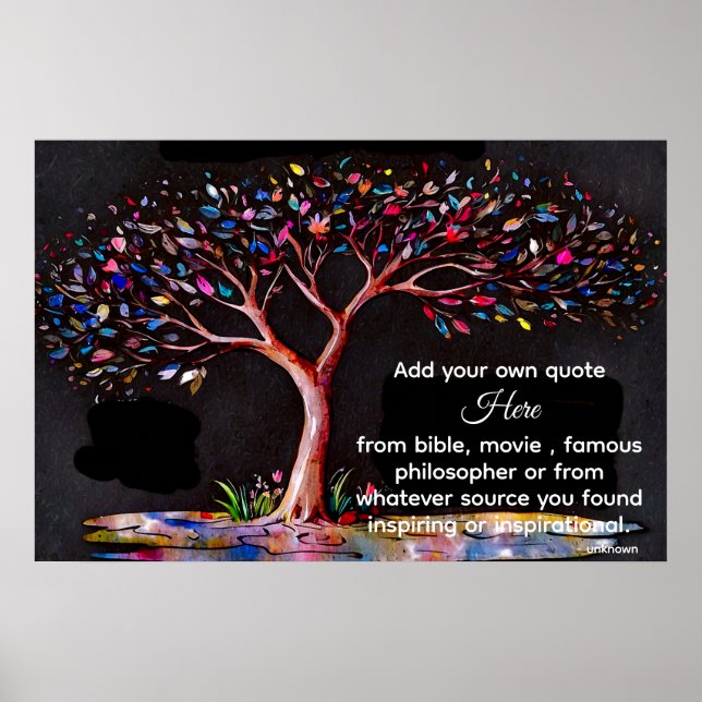 *~* Tree Artistic Ethereal DIY Quote Black AP81 Poster (Front)