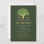 Tree Bar Mitzvah Golden Star of David Invitation<br><div class="desc">Golden tree of life bar mitzvah invitation with beautiful golden tree full of stars with forest green background contrasts nicely with the gold tree and text on this lovely bat mitzvah invitation but feel free to change background colour when customising,  if another shade is preferred.</div>