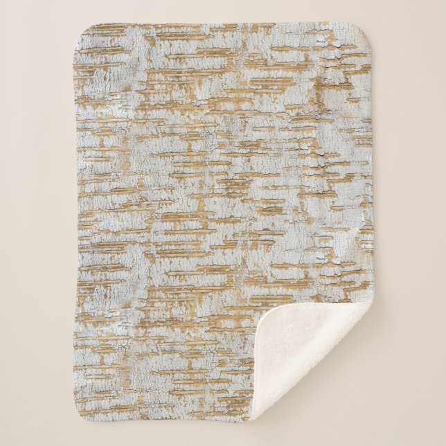 Tree Bark Abstract Natural Pattern Sherpa Blanket (Front)