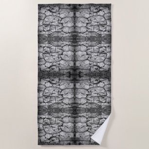 Tree Bark Black And White Photo Closeup Pattern Beach Towel