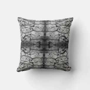 Tree Bark Black And White Photo Closeup Pattern Cushion