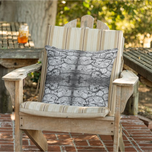 Tree Bark Black And White Photo Closeup Pattern Ou Cushion (Chair)