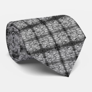 Tree Bark Black And White Photo Closeup Pattern Tie