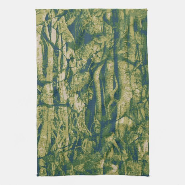 Tree bark camouflage pattern tea towel (Vertical)