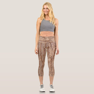 tree bark capri leggings
