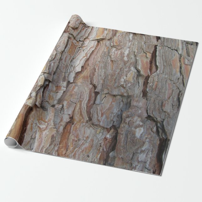 Tree Bark Fall Autumn Patterns Wrapping Paper (Unrolled)