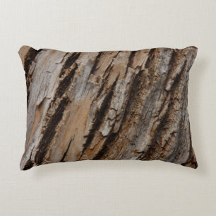 Tree Bark I Natural Abstract Textured Design Decorative Cushion