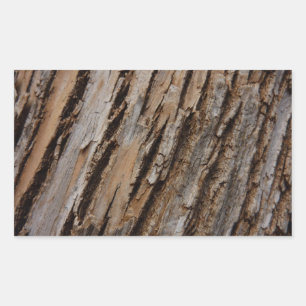 Tree Bark I Natural Abstract Textured Design Rectangular Sticker