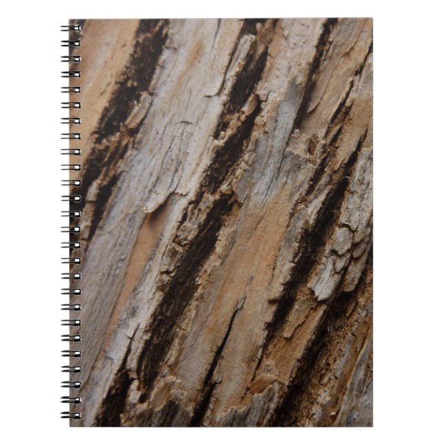 Tree Bark I Natural Abstract Textured Design Spiral Notebook (Front)