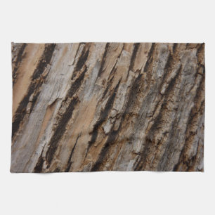 Tree Bark I Natural Abstract Textured Design Tea Towel