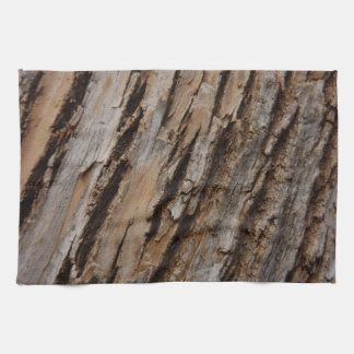 Tree Bark I Natural Abstract Textured Design Tea Towel