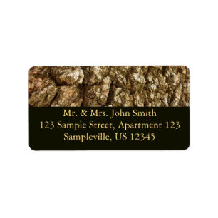 Tree Bark II Natural Abstract Textured Design Label
