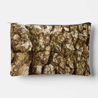 Tree Bark II Natural Textured Design Accessory Pouch