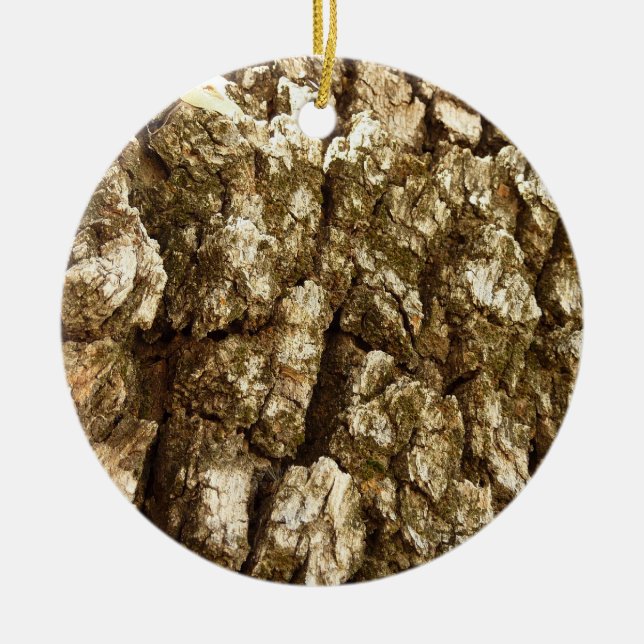 Tree Bark II Natural Textured Design Ceramic Tree Decoration (Front)