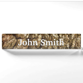 Tree Bark II Natural Textured Design Nameplate
