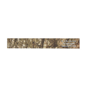 Tree Bark II Natural Textured Design Wrap Around Label