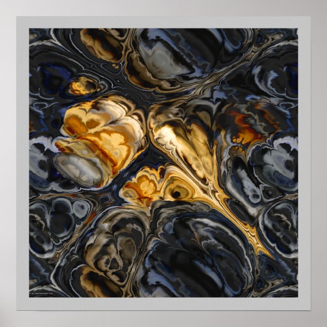 Tree Bark Marbled Abstract Poster (Front)