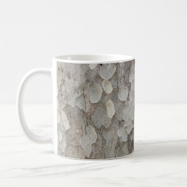 Tree bark pattern classic round sticker coffee mug (Left)