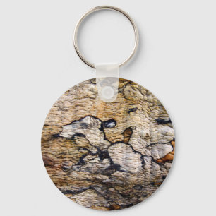 Tree bark pattern key ring