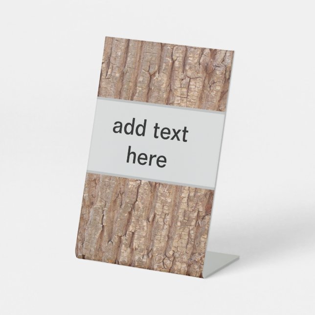 tree bark pedestal sign (Front)