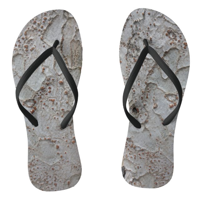 Tree Bark Photo Earth Tone Rustic Nature Jandals (Footbed)