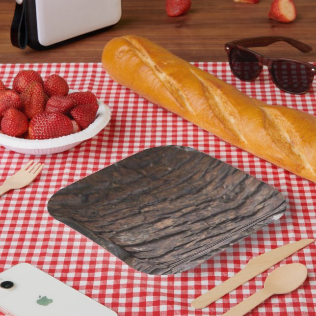 Tree Bark Photo Paper Plates (Picnic)
